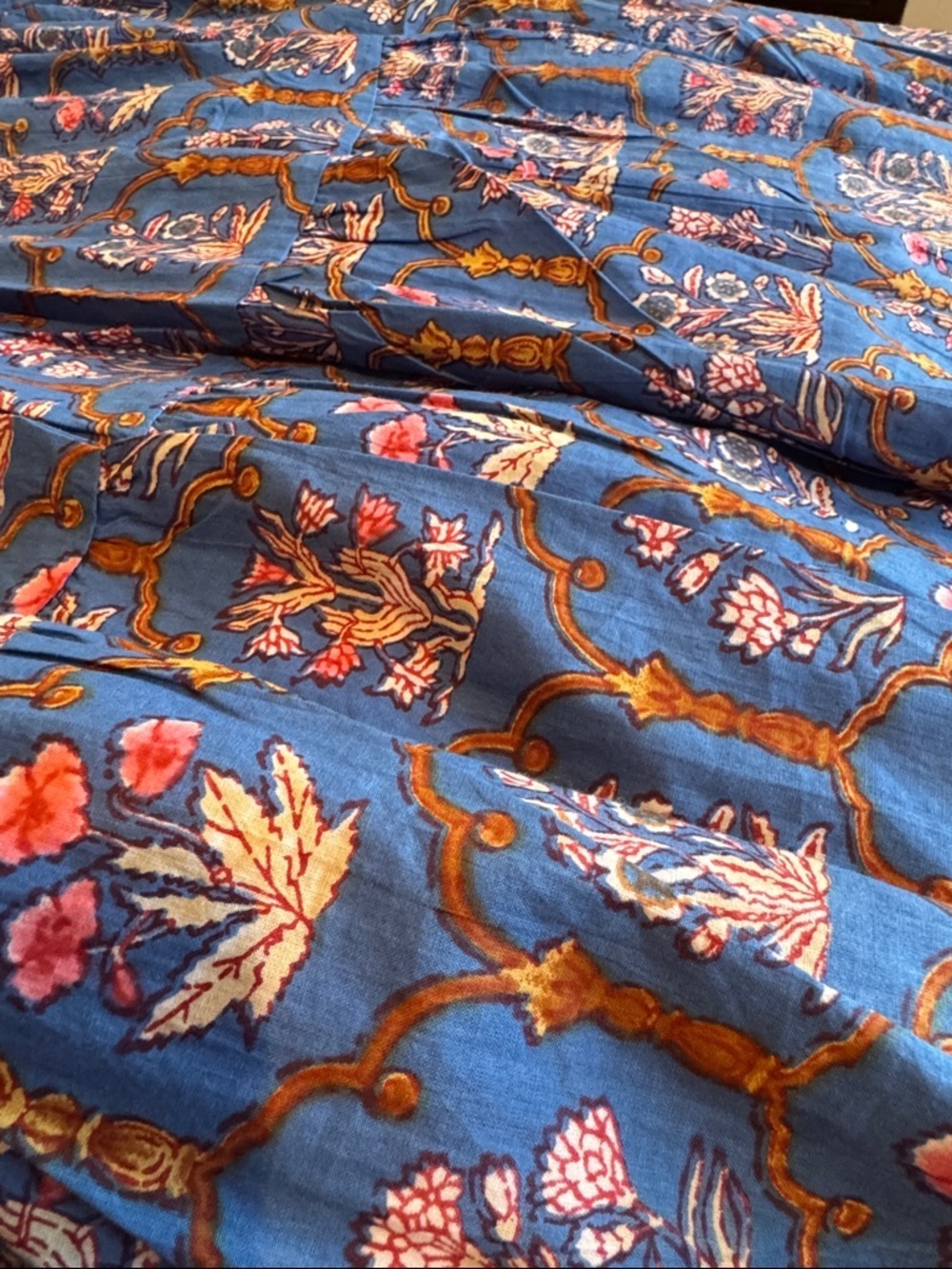 Miss Madigan Blue Floral Button-Up dress, women size large - Picture 9 of 14